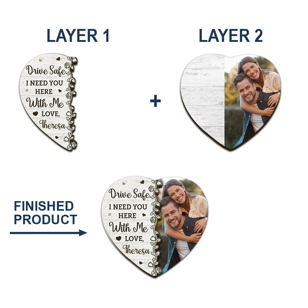 Custom Photo I Need You Here With Me - Personalized Custom Shaped Car Visor Clip