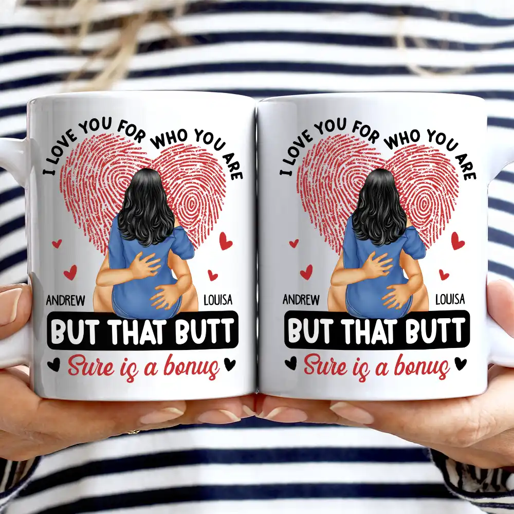 I Love You For Who You Are Hugging Couple - Personalized Mug