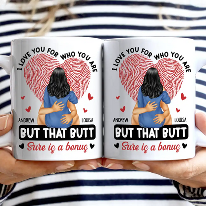 I Love You For Who You Are Hugging Couple - Personalized Mug