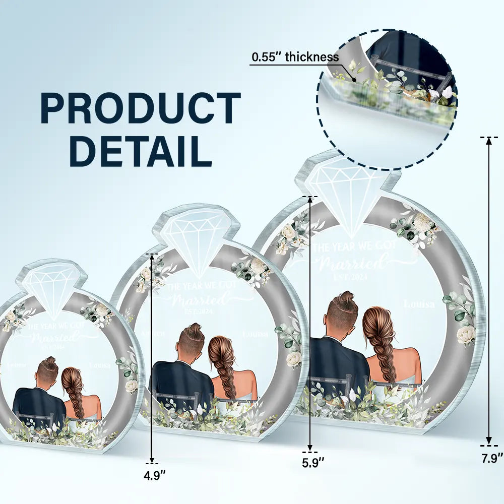 The Year We Got Engaged - Personalized Custom Shaped Acrylic Plaque