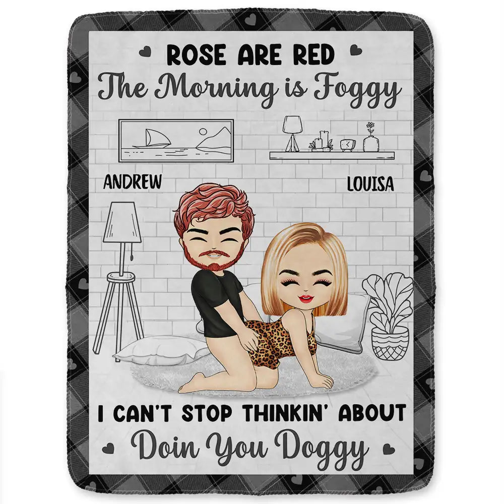 Chibi Couple It's Not That I'm Horny All The Time - Personalized Fleece Blanket, Sherpa Blanket