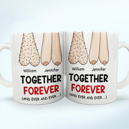 Old Couples, Gift For Husband, Gift For Wife, Gift For Boyfriend, Gift For Girlfriend - Together Forever Old Couple - Personalized White Edge-to-Edge Mug