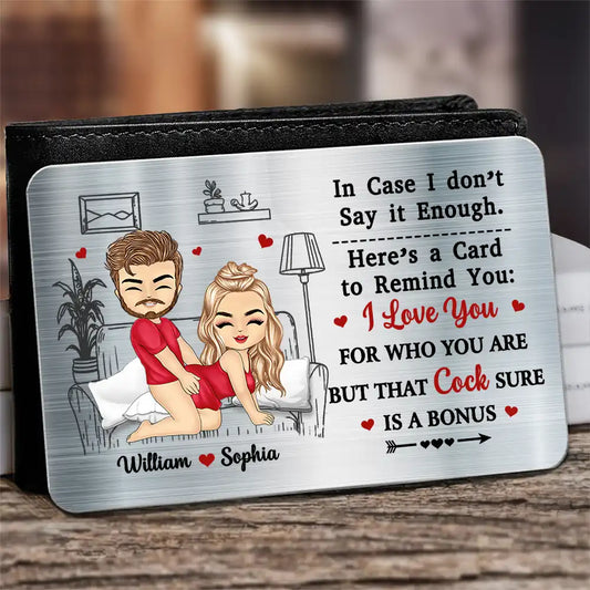 Chibi Couple In Case I Don't Say It Enough - Personalized Aluminum Wallet Card