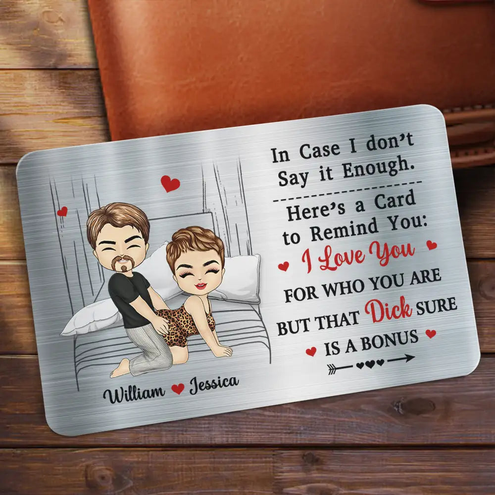 Chibi Couple In Case I Don't Say It Enough - Personalized Aluminum Wallet Card