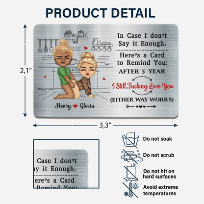 Chibi Couple In Case I Don't Say It Enough - Personalized Aluminum Wallet Card