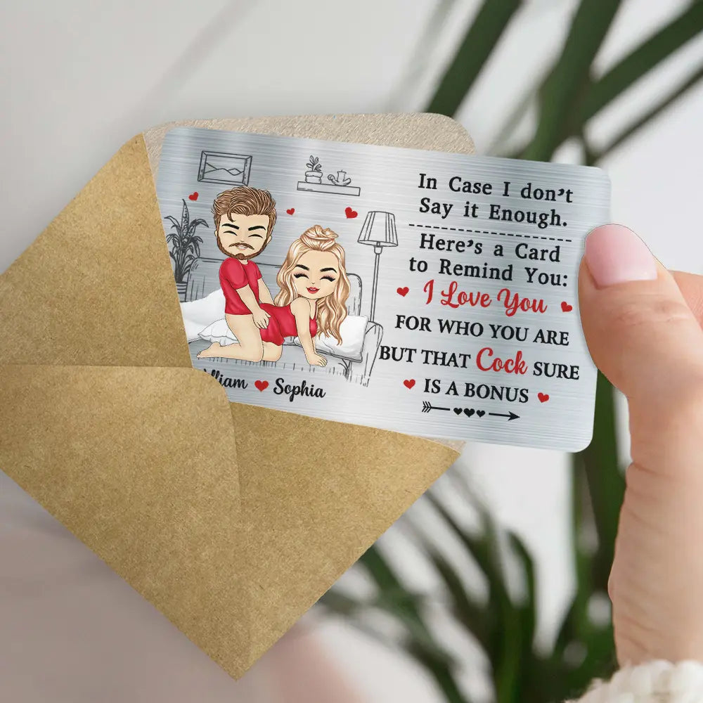 Chibi Couple In Case I Don't Say It Enough - Personalized Aluminum Wallet Card