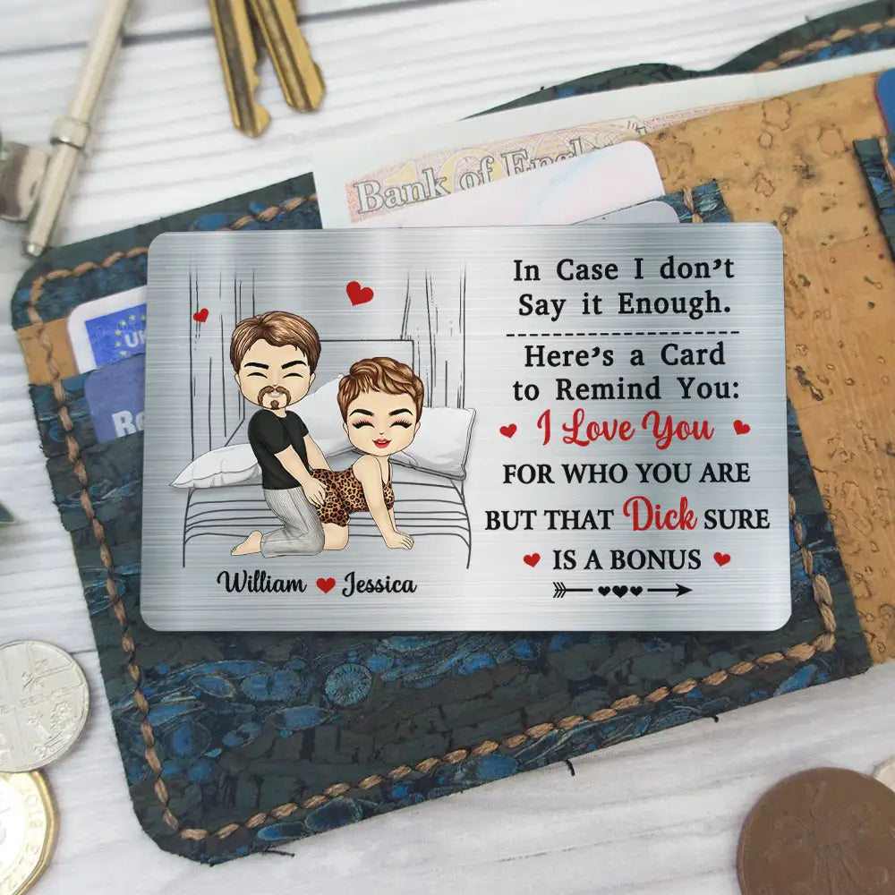 Chibi Couple In Case I Don't Say It Enough - Personalized Aluminum Wallet Card