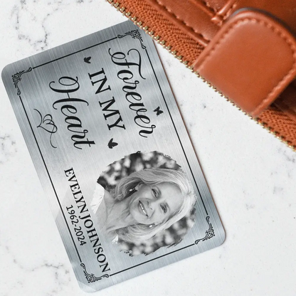 Custom Photo I Will Carry You Until I Can See You Again - Personalized Aluminum Wallet Card