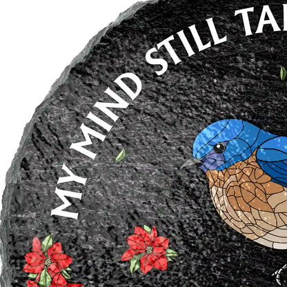 Memorial My Mind Still Talks To You - Personalized Circle Memorial Garden Stone