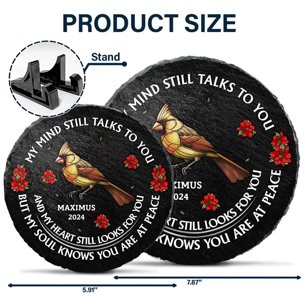 Memorial My Mind Still Talks To You - Personalized Circle Memorial Garden Stone