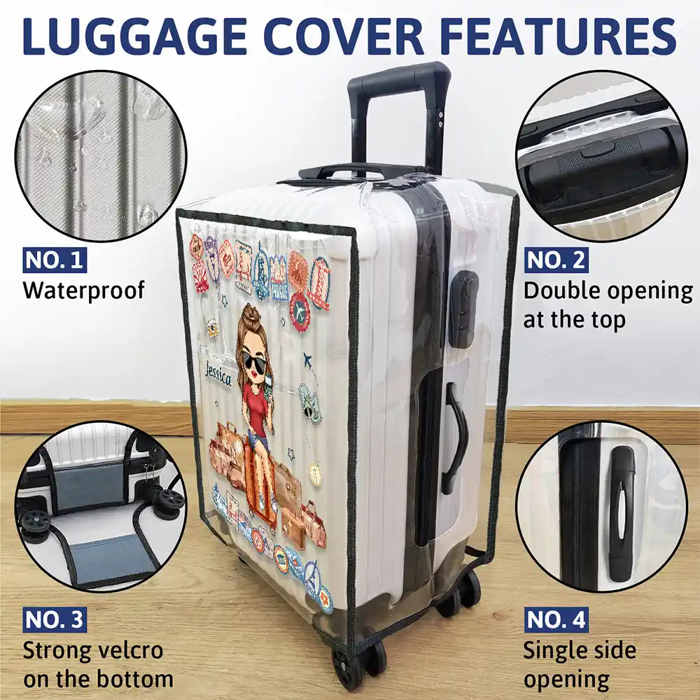 Just A Girl Who Loves Traveling - Personalized Clear Luggage Cover