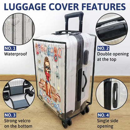 Just A Girl Who Loves Traveling - Personalized Clear Luggage Cover