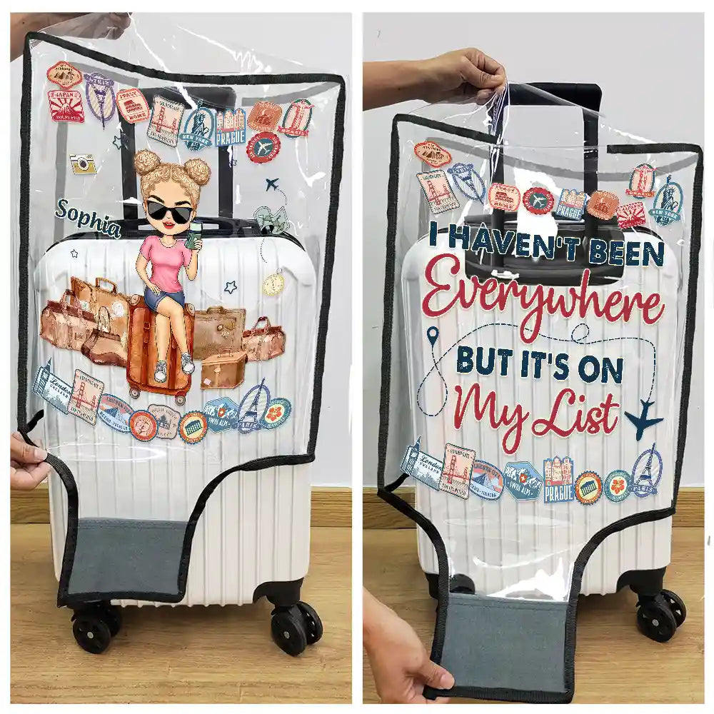 Just A Girl Who Loves Traveling - Personalized Clear Luggage Cover