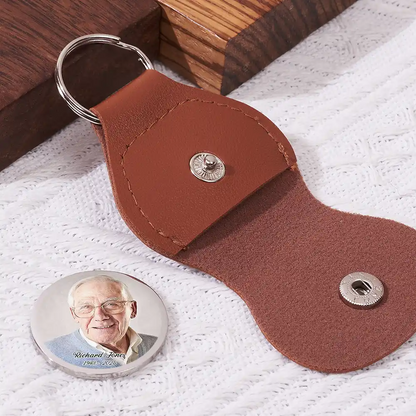 Custom Photo Calendar The Moment Your Heart Stopped Memorial - Personalized Leather Pocket Hug