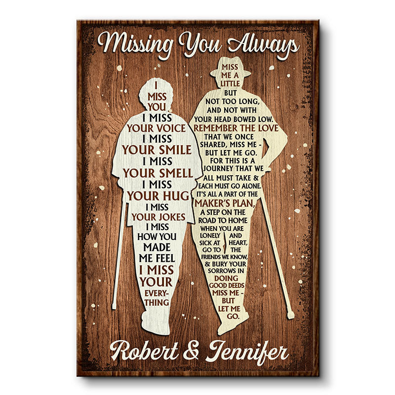 Missing You Always Old Couple Widow - Memorial Gift - Personalized Custom Poster