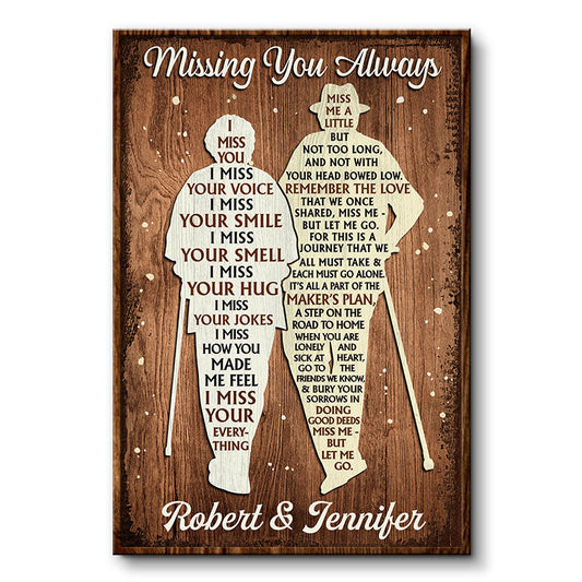 Missing You Always Old Couple Widow - Memorial Gift - Personalized Custom Poster