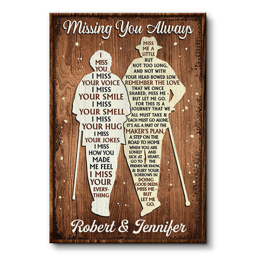 Missing You Always Old Couple Widow - Memorial Gift - Personalized Custom Poster