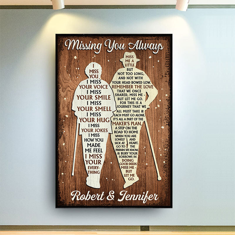 Missing You Always Old Couple Widow - Memorial Gift - Personalized Custom Poster