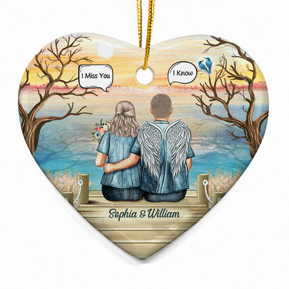 Still Talk About You Widow Middle Aged Couple - Memorial Gift - Personalized Custom Heart Ceramic Ornament