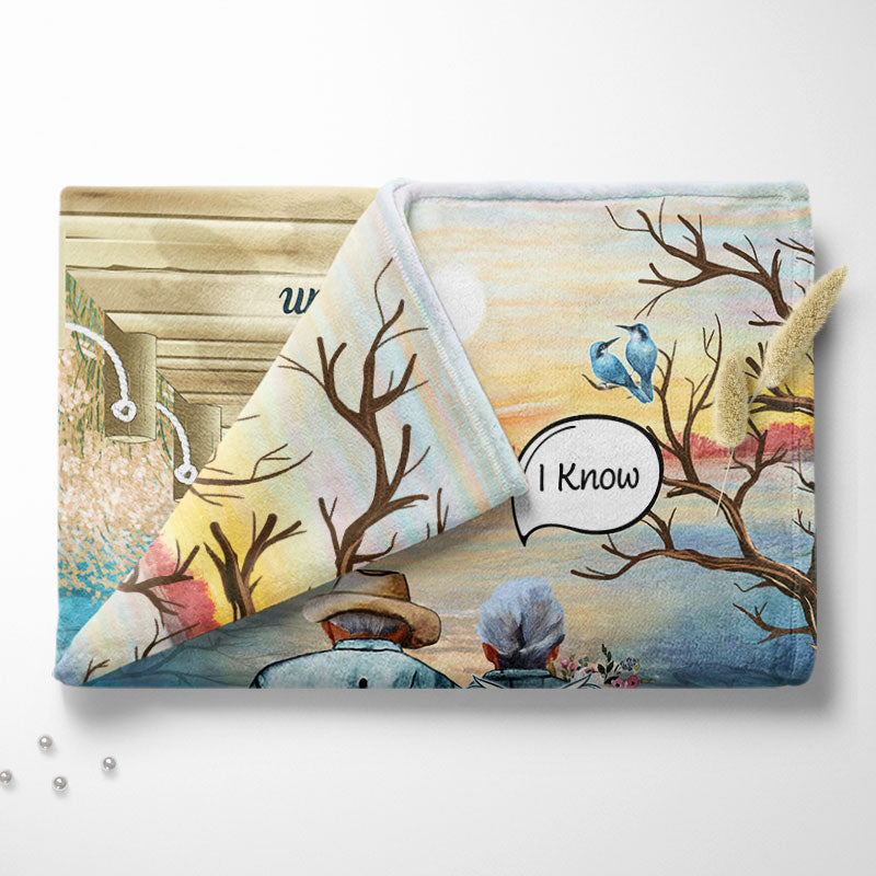 Still Talk About You Widow Old Couple Skin - Memorial Gift - Personalized Custom Blanket
