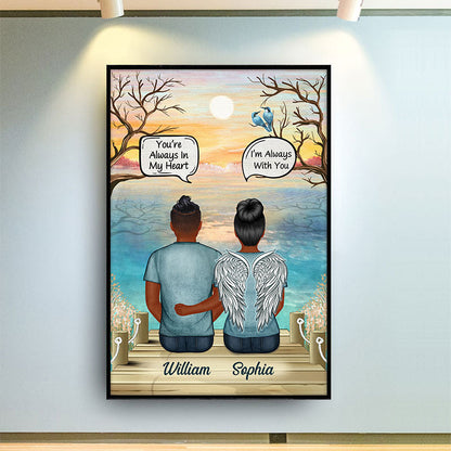 I Think About You Sympathy Young Couple - Memorial Gift - Personalized Custom Poster