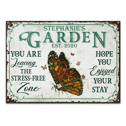 You Are Leaving Floral Art Garden - Personalized Custom Classic Metal Signs