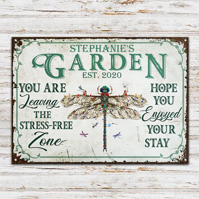 You Are Leaving Floral Art Garden - Personalized Custom Classic Metal Signs
