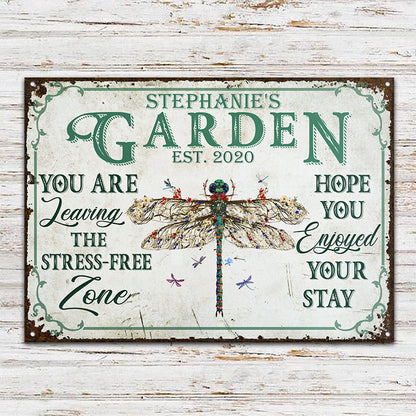 You Are Leaving Floral Art Garden - Personalized Custom Classic Metal Signs