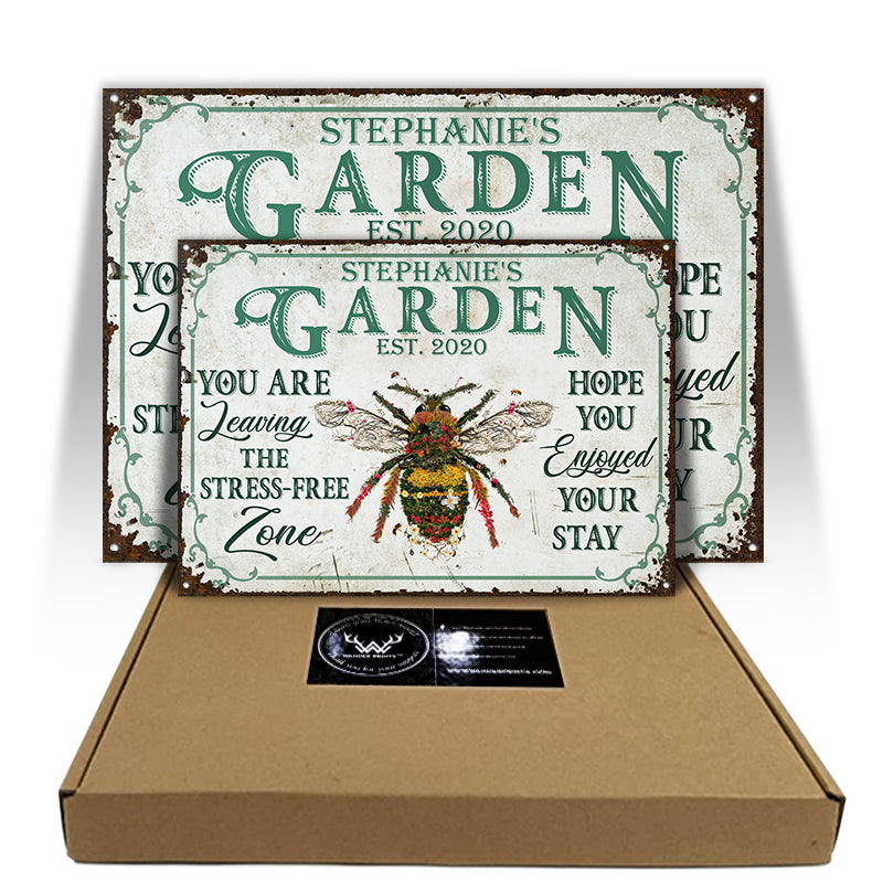 You Are Leaving Floral Art Garden - Personalized Custom Classic Metal Signs