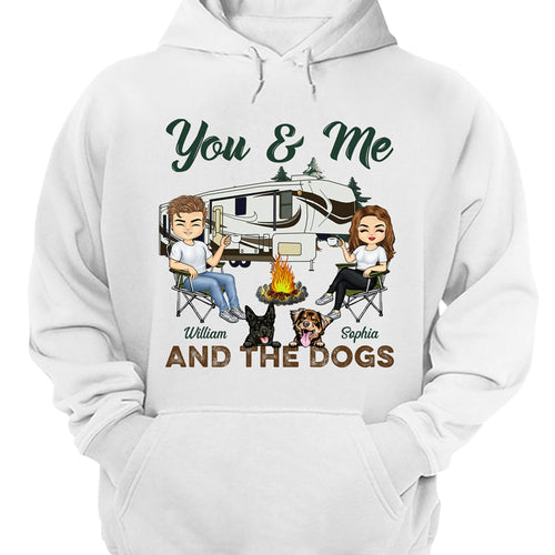 You & Me And The Dogs Camping Husband Wife - Couple Gift - Personalized Custom T Shirt