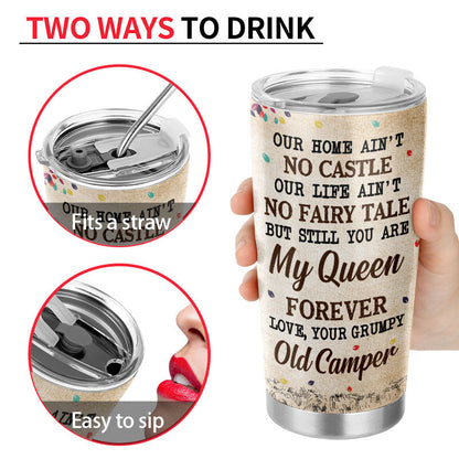 Our Home Ain't No Castle Old Couple - Camping Gift - Personalized Custom Tumbler