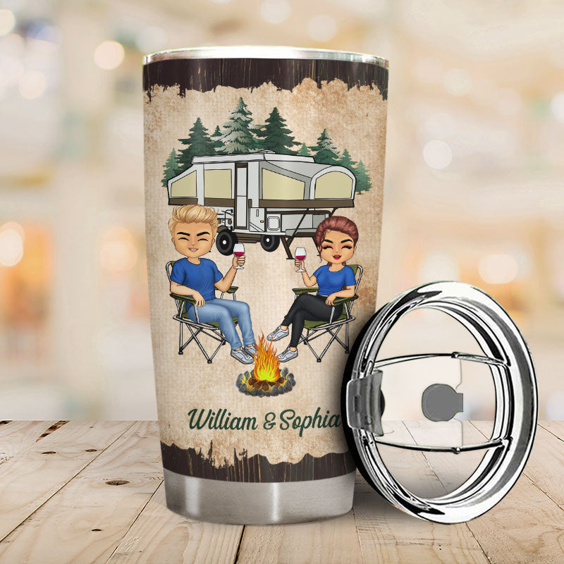 Camping Together Since Husband Wife - Couple Gift - Personalized Custom Tumbler