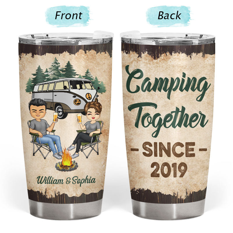 Camping Together Since Husband Wife - Couple Gift - Personalized Custom Tumbler