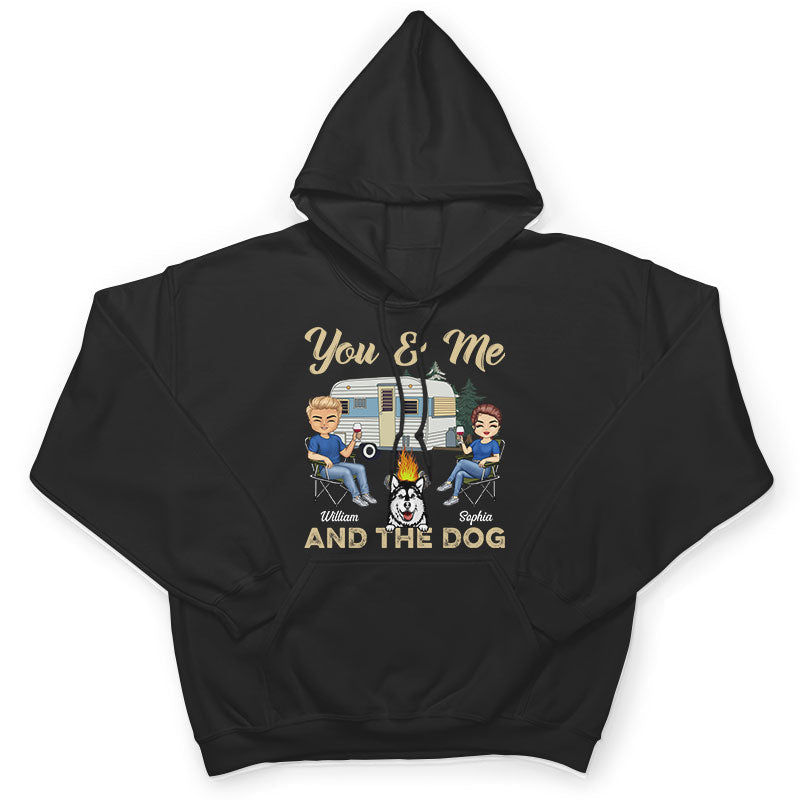 You & Me And The Dogs Camping Husband Wife Black - Couple Gift - Personalized Custom T Shirt