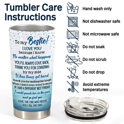 Thank You For Standing By My Side Best Friends - Bestie BFF Gift - Personalized Custom Tumbler