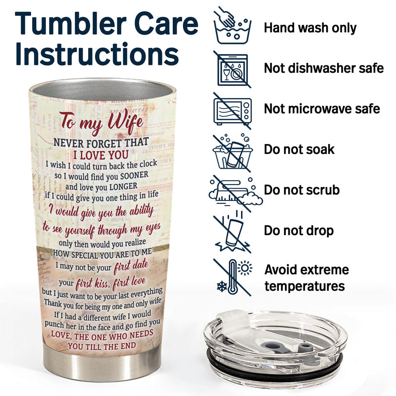 The One Who Needs You Till The End Husband Wife - Gift For Couples - Personalized Custom Tumbler