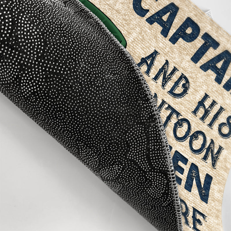 A Pontoon Captain And His Pontoon Queen Live Here Family - Couple Gift - Personalized Custom Doormat