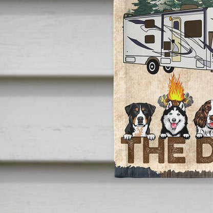 Me And The Dogs Camping Husband Wife - Couple Gift - Personalized Custom Flag