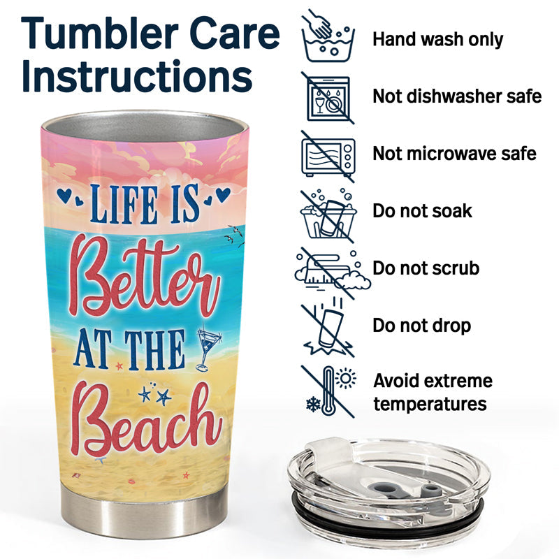 Camping Beach Resting Beach Face - Beach Life - Personalized Custom Tumbler