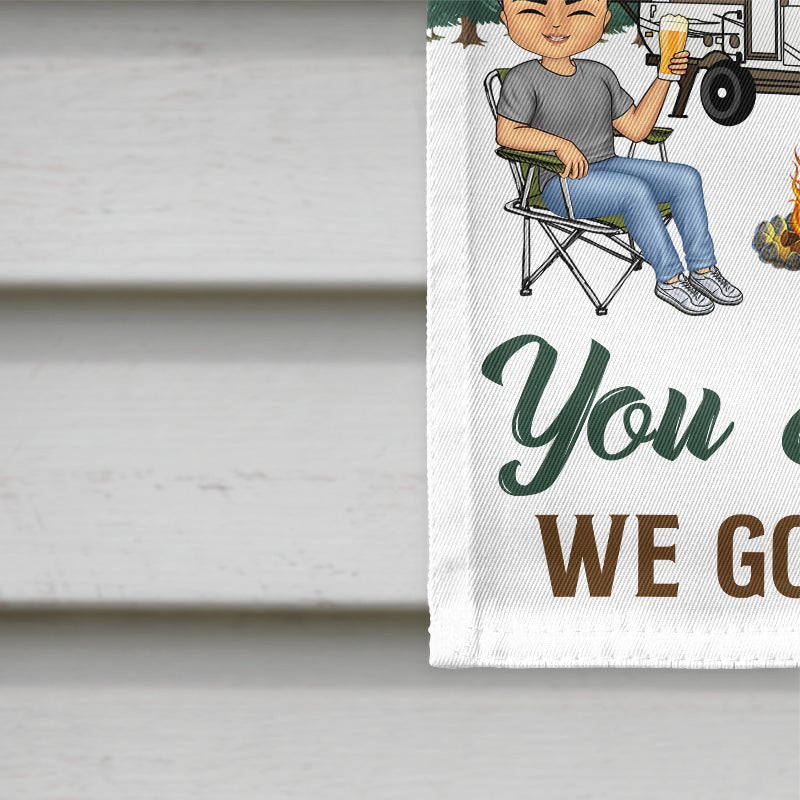 Let's Sit By The Campfire Husband Wife Camping - Couple Gift - Personalized Custom Flag