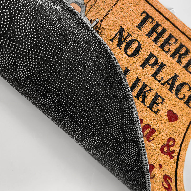 Family Old Couple There's No Place Like Grandma's And Grandpa's House - Couple Gift - Personalized Custom Doormat