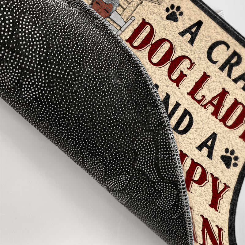 Family Couple Crazy Dog Lady And A Grumpy Old Man Live Here - Gift For Dog Lovers - Personalized Custom Doormat