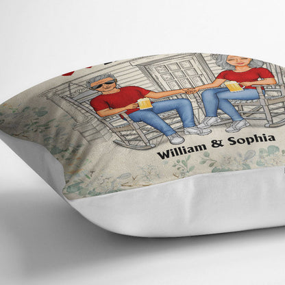Family Couple A Lovely Lady And A Grumpy Old Man Live Here - Couple Gift - Personalized Custom Pillow
