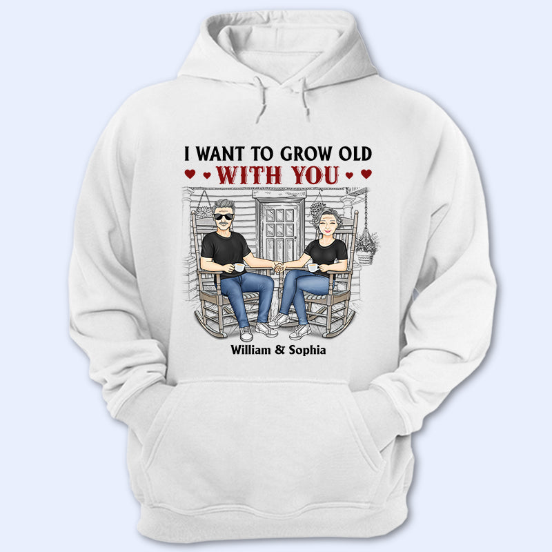 Family Couple I Want To Grow Old With You - Couple Gift - Personalized Custom T Shirt