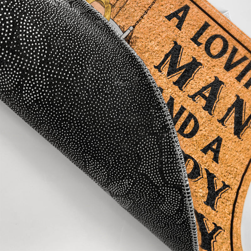 Family Couple A Loving Man And A Happy Lady Live Here - Couple Gift - Personalized Custom Doormat