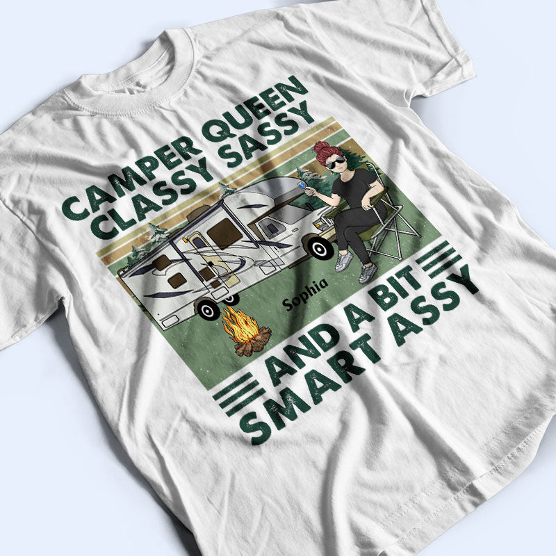 Camper Queen Classy Sassy - Gift For Camping Lovers - Personalized Custom T Shirt