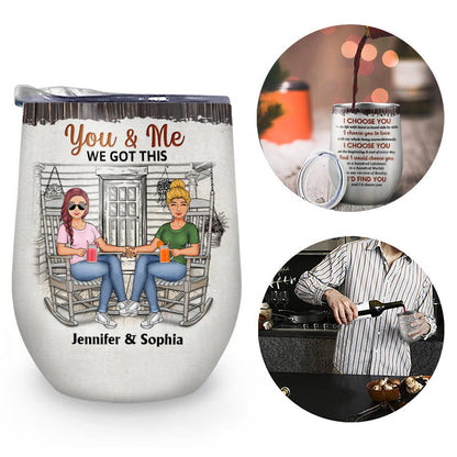 Family Couple The Day I Met You - Couple Gift - Personalized Custom Wine Tumbler