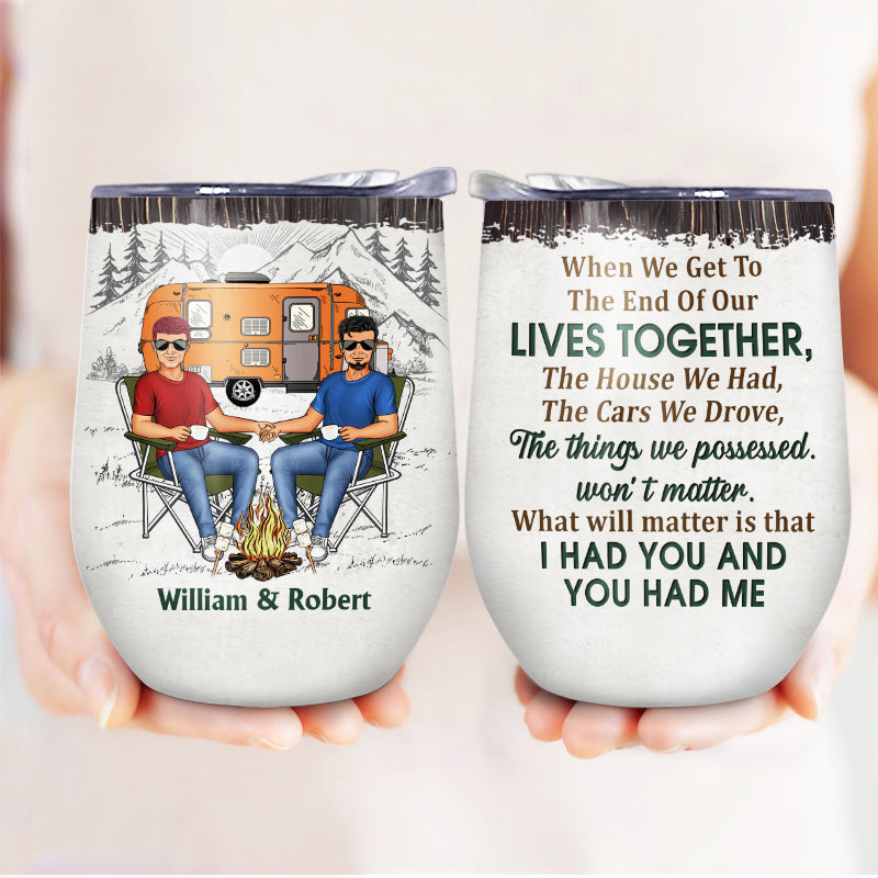 Camping Family Couple The Day I Met You - Couple Gift - Personalized Custom Wine Tumbler