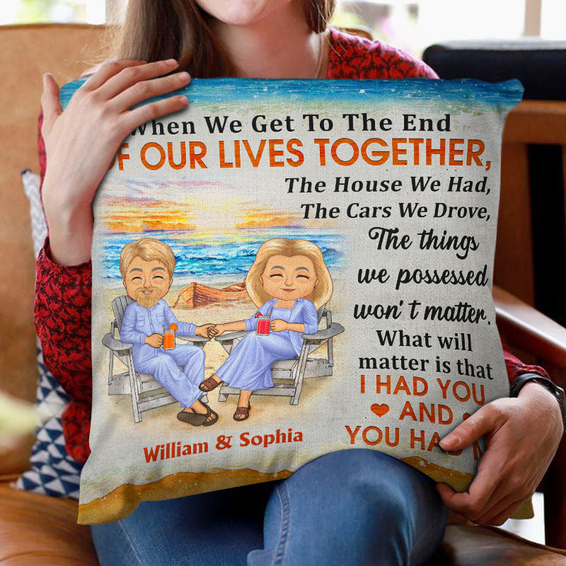 Beach Old Couple The Day I Met You - Couple Gift - Personalized Custom Pillow