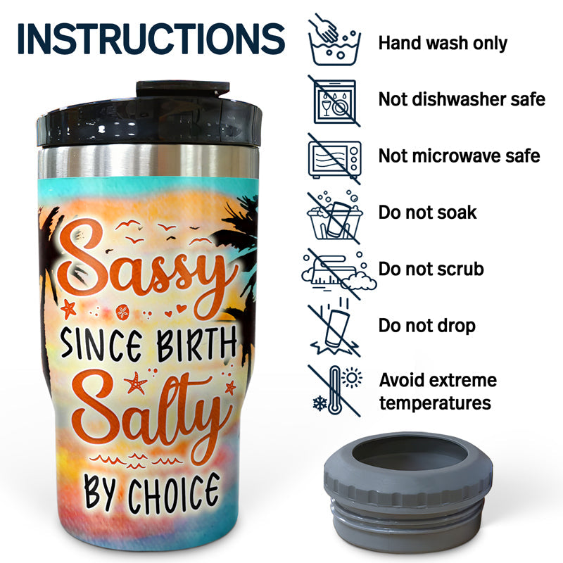 Some Girls Are Just Born With The Beach In Their Souls - Gift For Beach Lovers - Personalized Custom Triple 3 In 1 Can Cooler